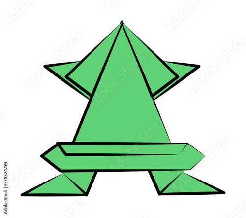 frog colored origami style icon