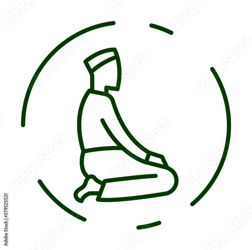 Muslim man prayer julus icon illustration design art photo