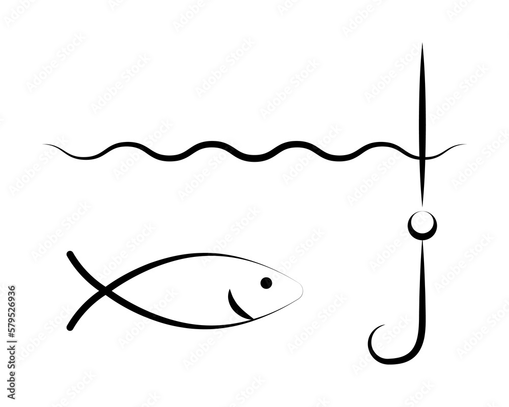 Fototapeta premium fishing icon illustration design art