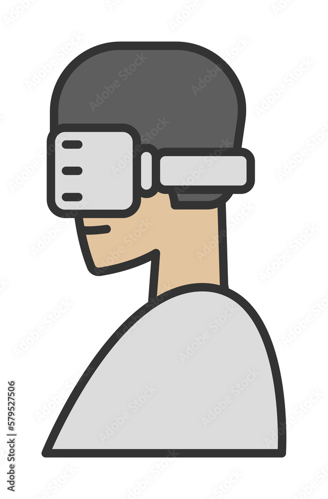 virtual reality vr glasses colored icon