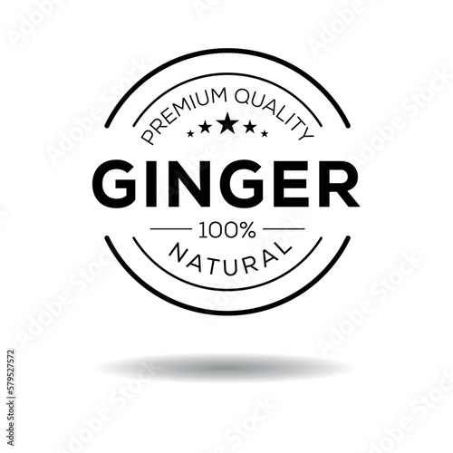 Creative (Ginger), Ginger label, vector illustration.