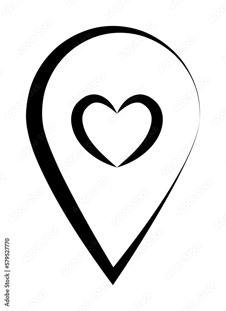 heart in pin sketch illustration design art heart in pin sketch illustration design art