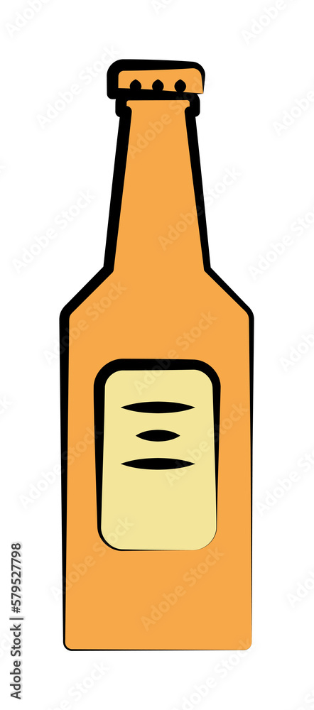 bottle of beer colored sketch style icon bottle of beer colored sketch style icon