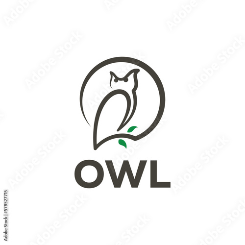 owl logo standing on a tree branch
