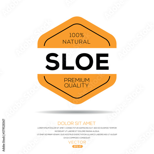 Creative (Sloe), Sloe label, vector illustration.