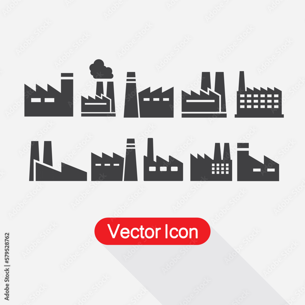 Naklejka premium Factory Set Icon Vector Illustration Eps10