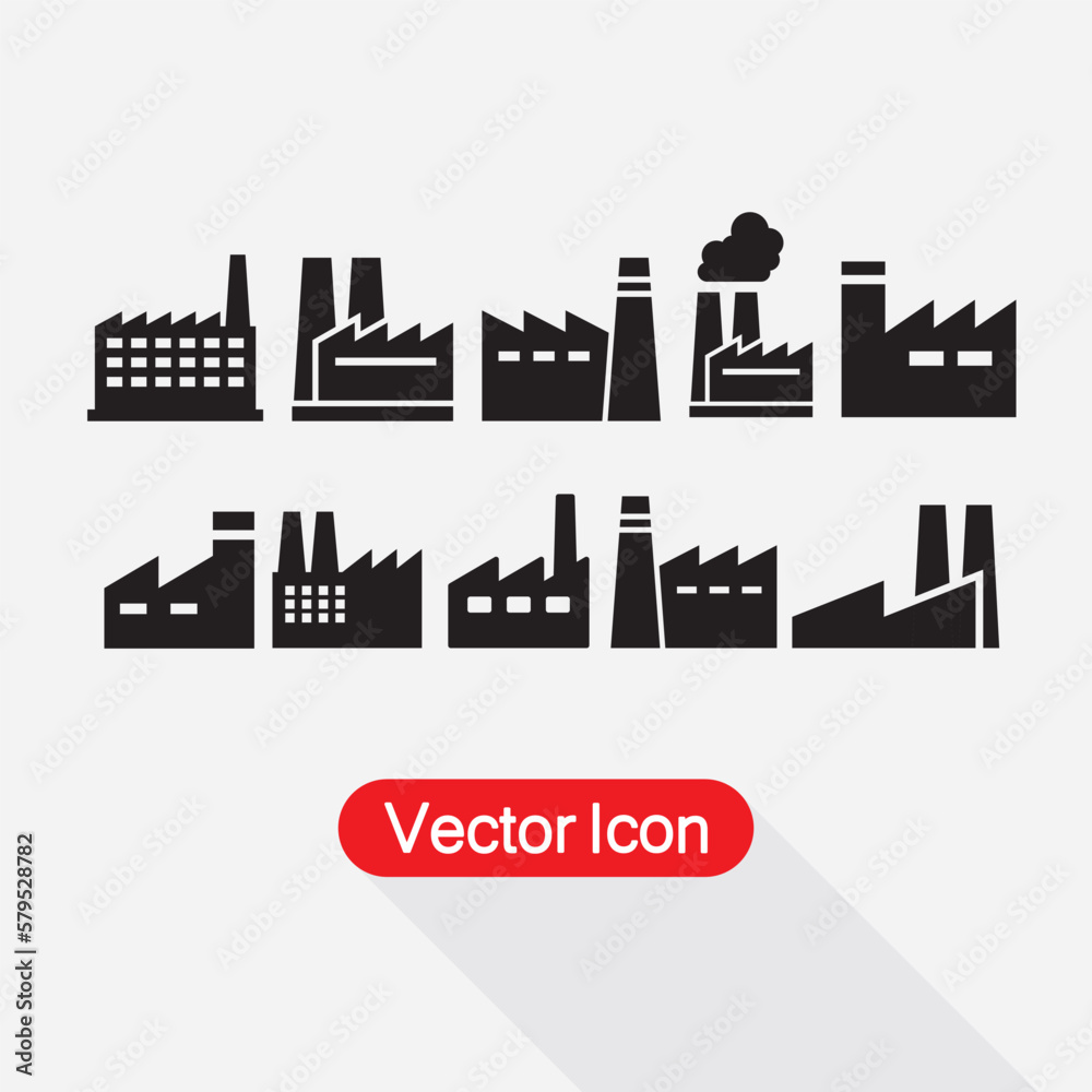 Factory Set Icon Vector Illustration Eps10