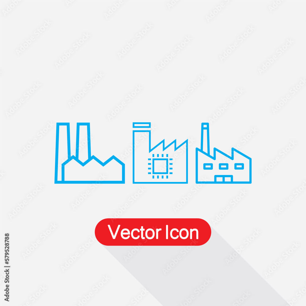 Factory Set Icon Vector Illustration Eps10 Factory Set Icon Vector Illustration Eps10
