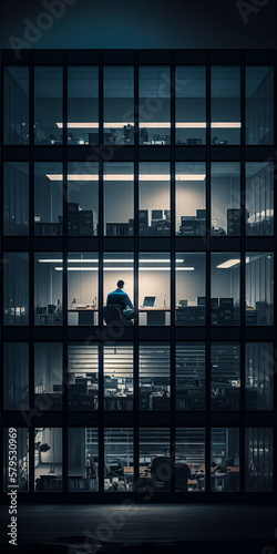 Bürogebäude von außen, created by Generative AI