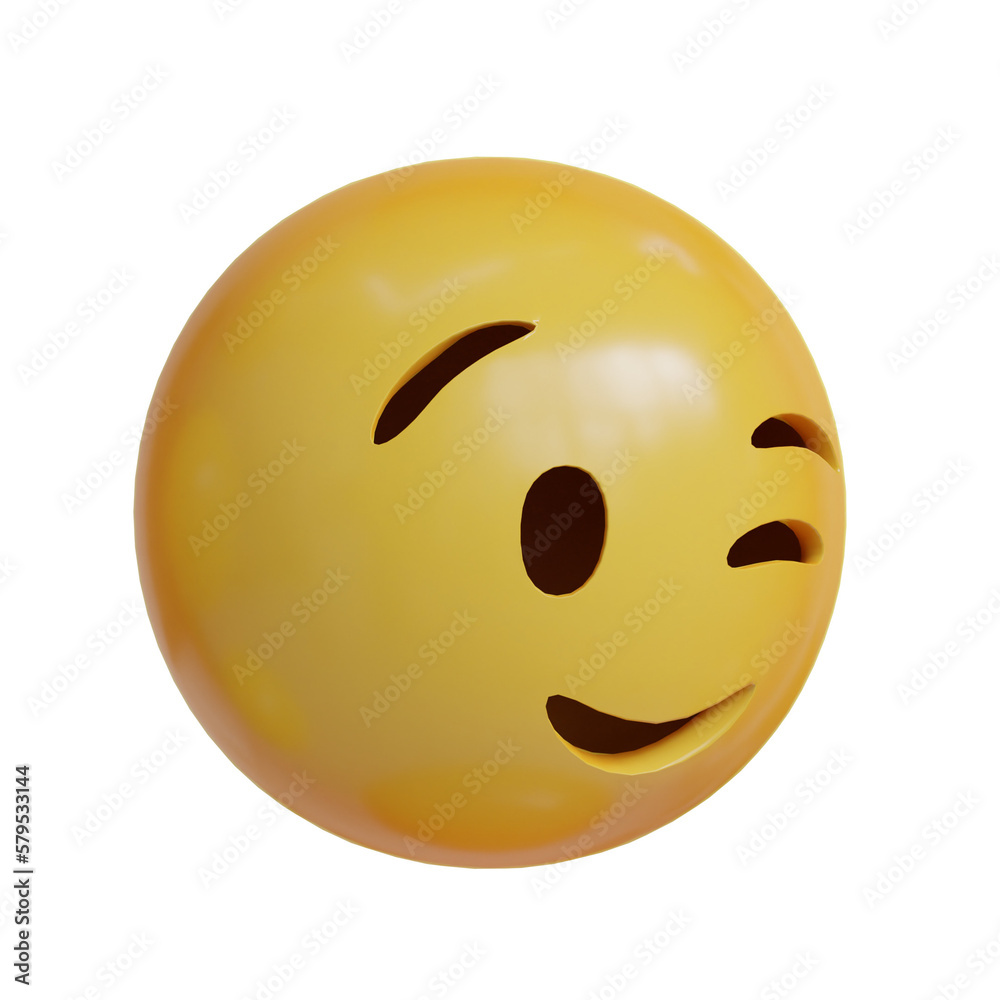 Fototapeta premium Winkwink expression 3D Emoji from side angle