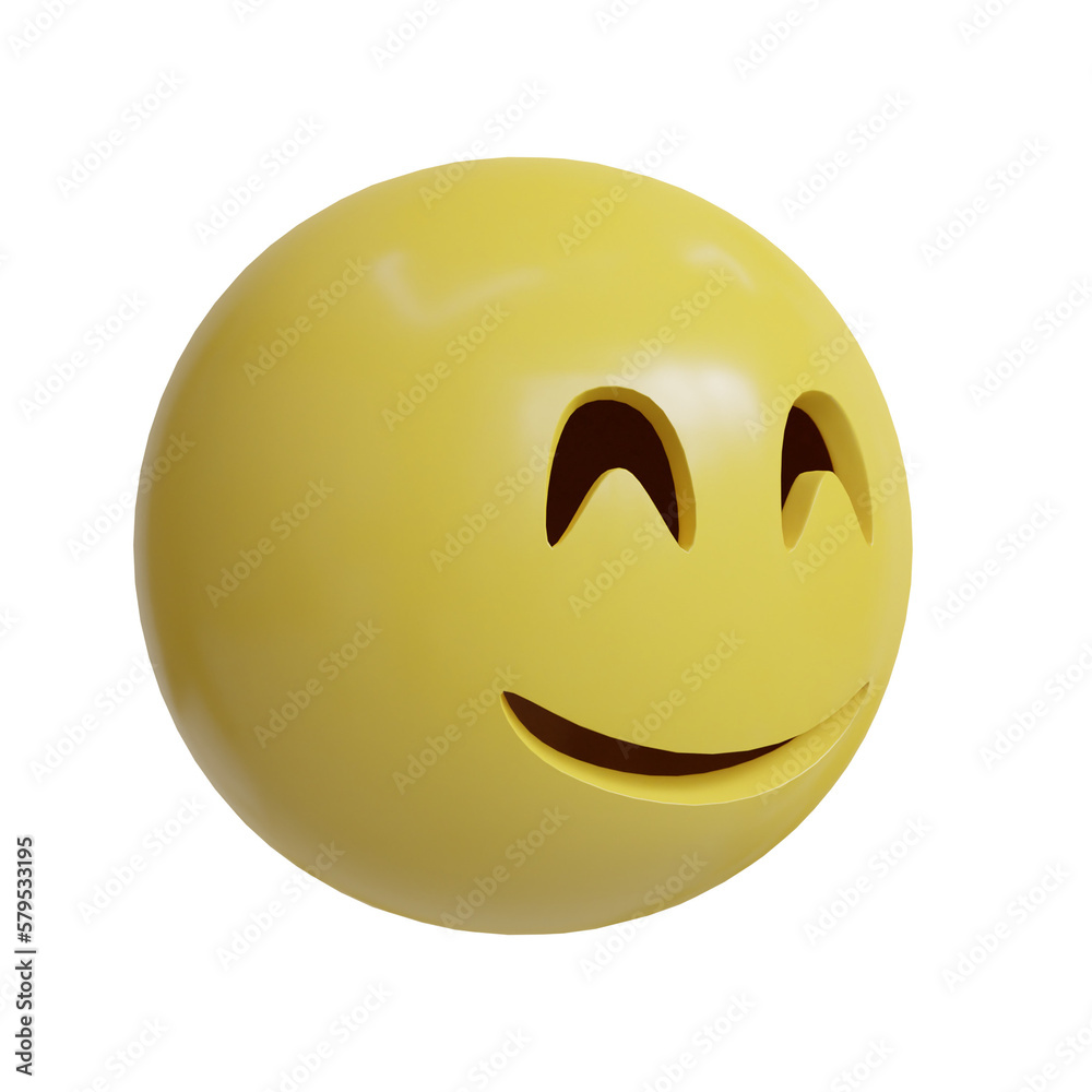 Redsmile expression 3D Emoji from side angle Redsmile expression 3D Emoji from side angle