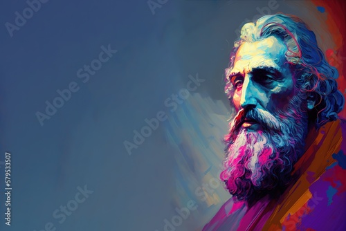 Zoroaster colorful banner with copy space for text or advertisement. Generative AI illustration photo