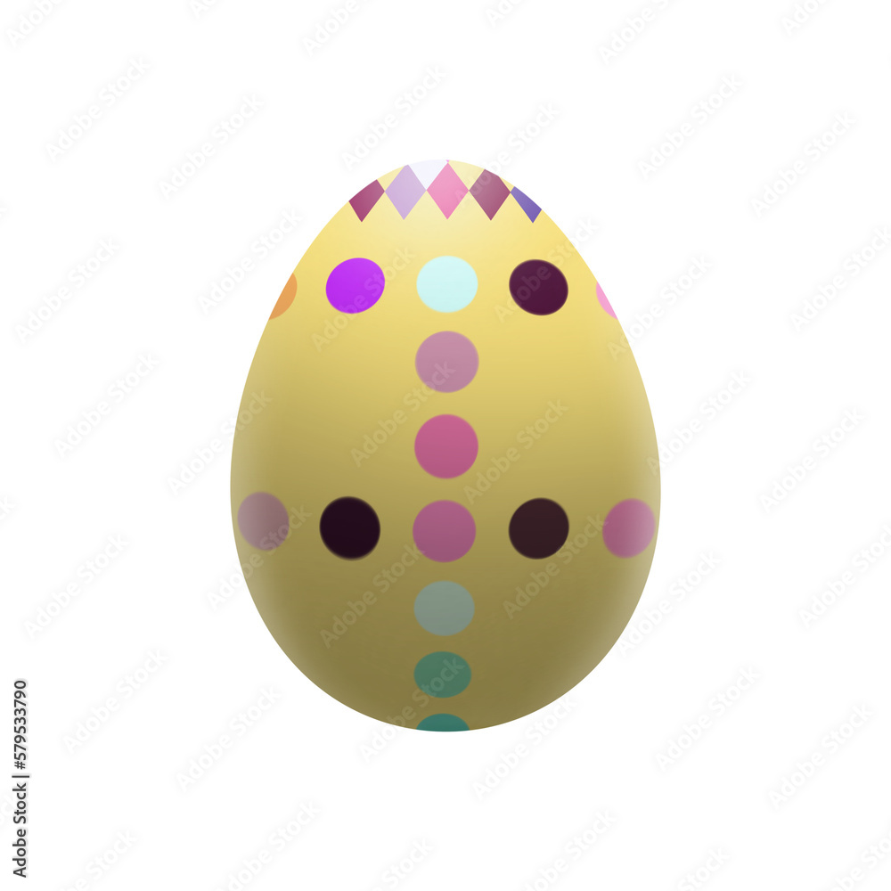 Illustration of Dotted Easter egg in Retro Style. Pale yellow egg with multicolored dots on transparent background. Png element in 1980s style for your Holiday creativity. Illustration of Dotted Easter egg in Retro Style. Pale yellow egg with multicolored dots on transparent background. Png element in 1980s style for your Holiday creativity.