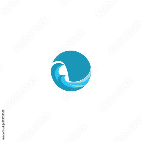 ocean wave vector design in abstract style