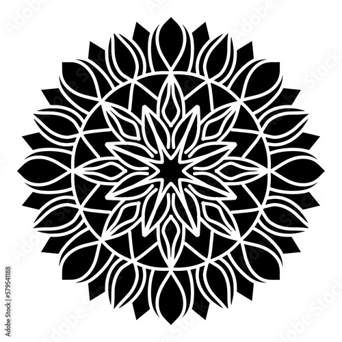 Mandala pattern stencil abstract floral ornament