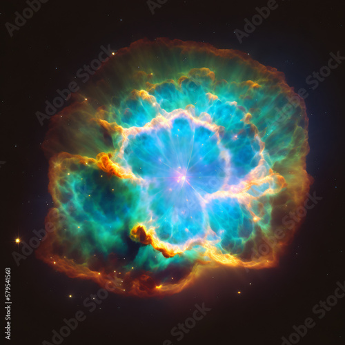 Fotografia a colorful nebula in space Generative Ai