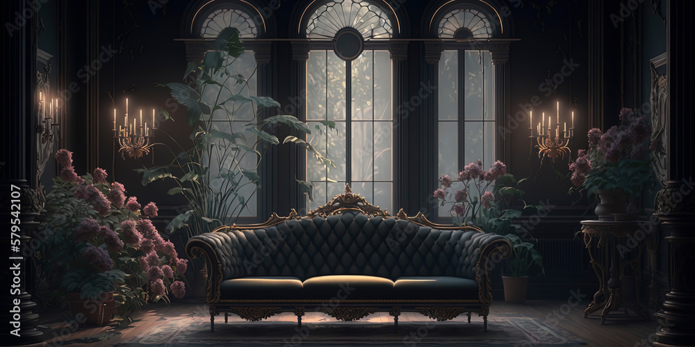 Black victorian sofa outlet