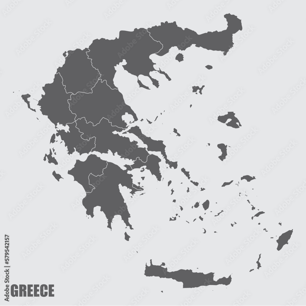 Obraz premium Greece administrative map