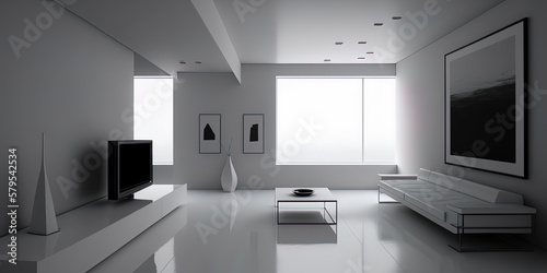 minimalist modern room render © Fernando