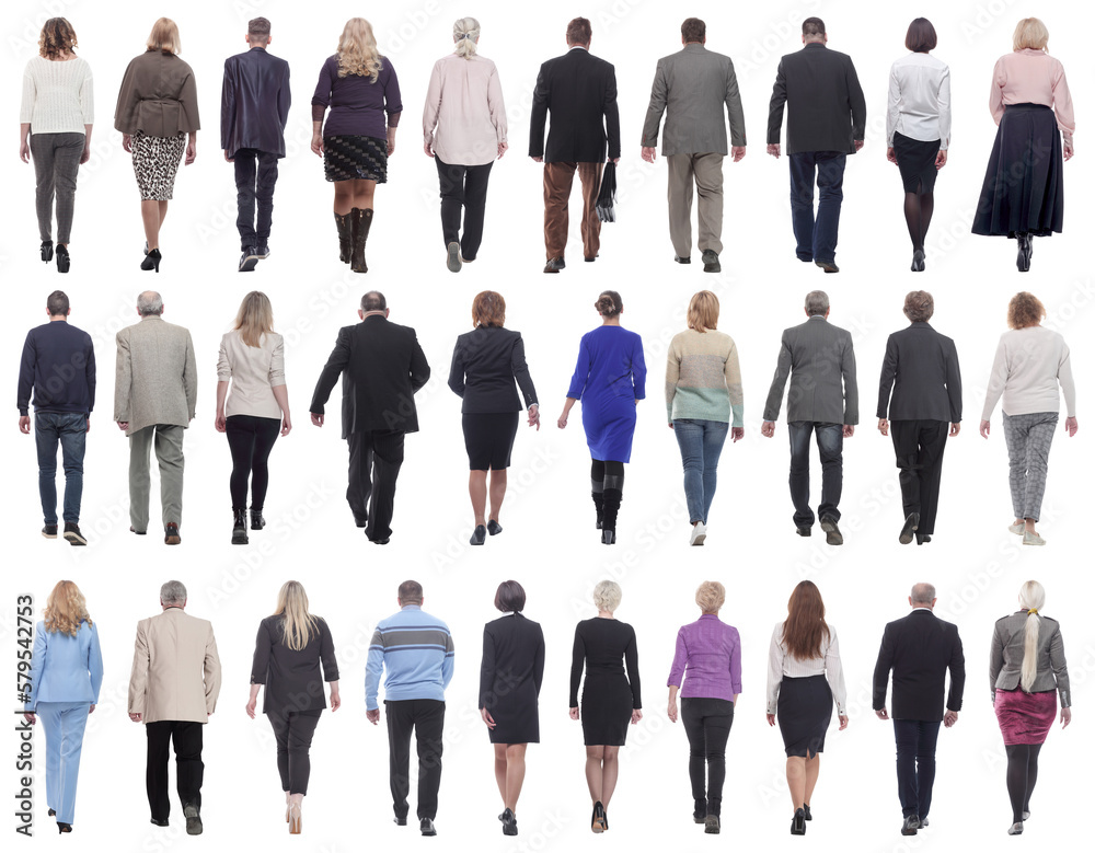 group of successful business people in motion isolated group of successful business people in motion isolated