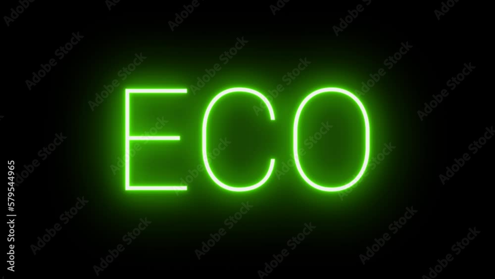 Bright neon glowing flickering green sign illuminated on black background Bright neon glowing flickering green sign illuminated on black background