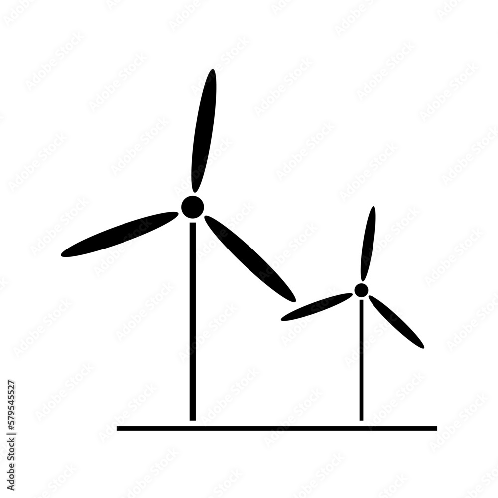 Windmills icon in flat style. Clean energy. Alternative power. Vector illustration. Windmills icon in flat style. Clean energy. Alternative power. Vector illustration.