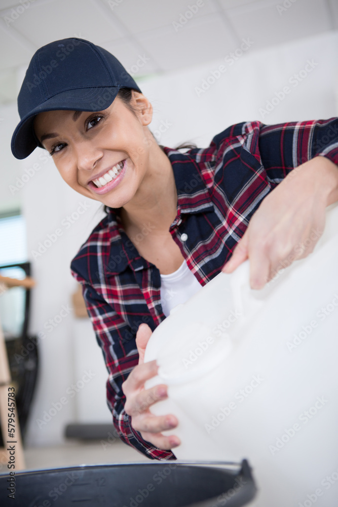 portrait of smiling female worker portrait of smiling female worker