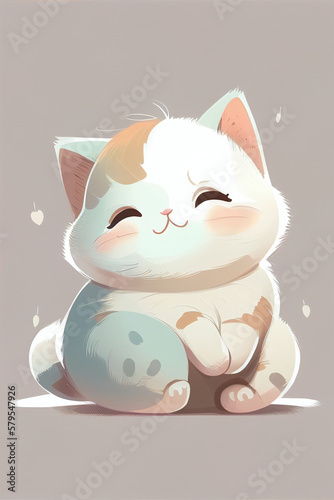 Generative AI watercolor baby kitten nursery art