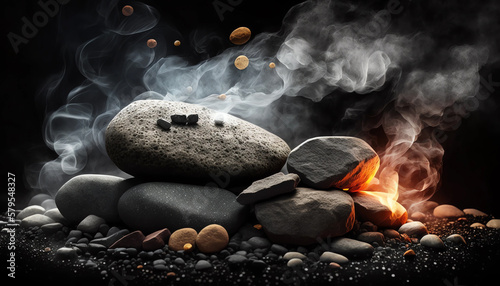 smoking spa stones generative ai