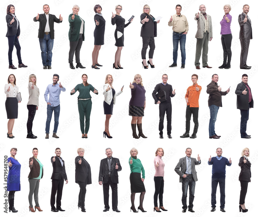 group of business people holding thumb up isolated group of business people holding thumb up isolated