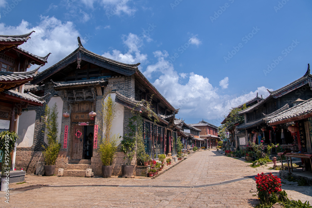 August 7, 2021, Lijiang, China. Lijiang old town at Yunnan province China. This town have been applied Unesco World Heritage since 1997. August 7, 2021, Lijiang, China. Lijiang old town at Yunnan province China. This town have been applied Unesco World Heritage since 1997.