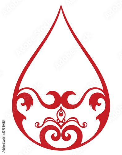 Pretty flourish blood drop, blood disorder awareness
