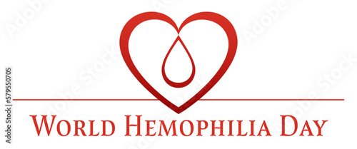 World Hemophilia Day, heart with drop design
