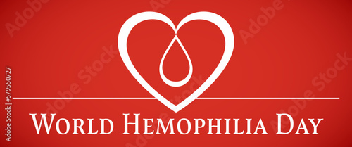 World Hemophilia Day, heart with drop design
