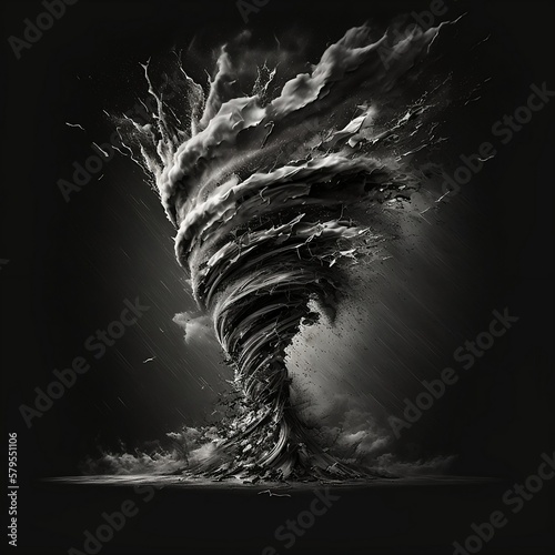 Tornado. Strong wind. Storm. Natural phenomenon. Generative AI.