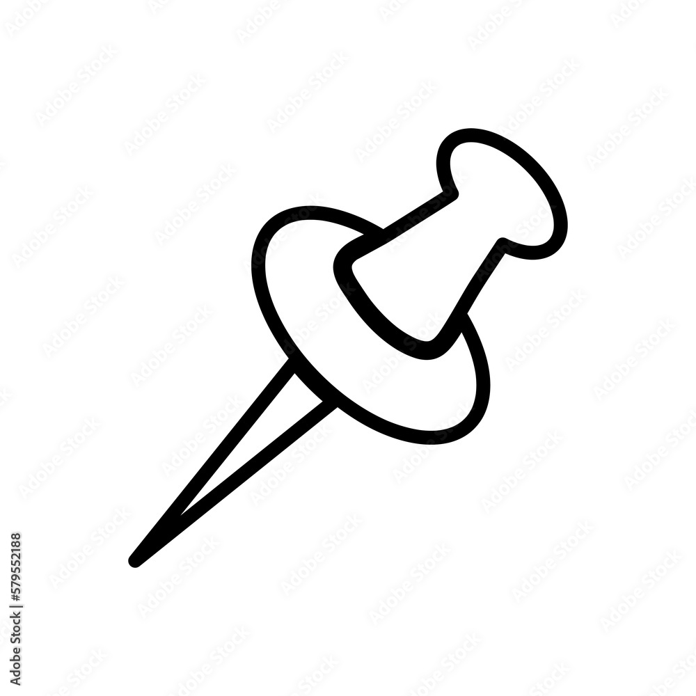 pin icon vector flat illustration on white background