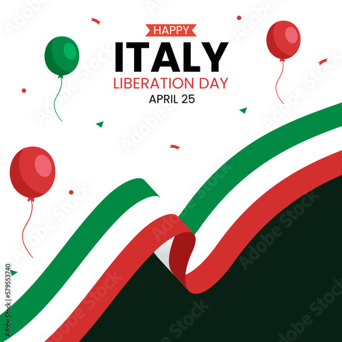 Italy Liberation Day Social Media Background Illustration Cartoon Hand Drawn Templates