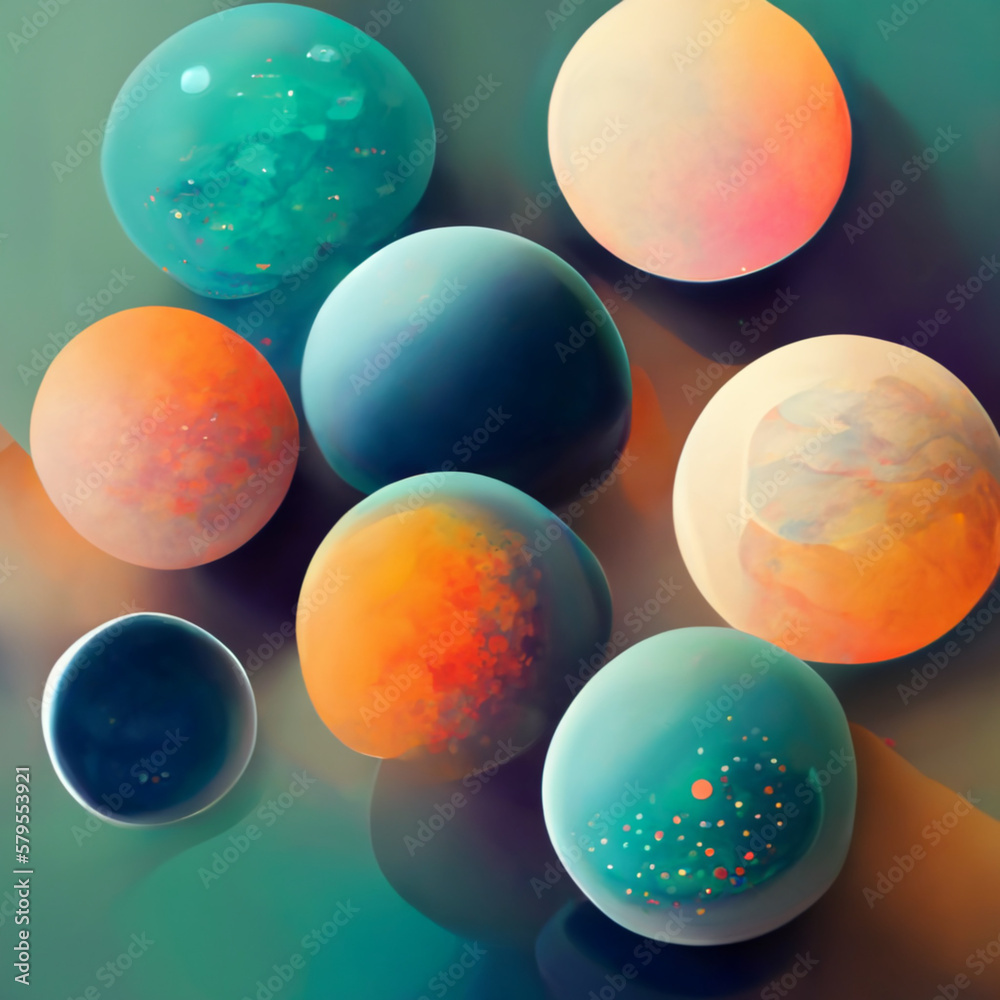3d rendering of floating balls 3d rendering of floating balls
