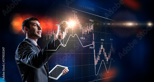Business graph and trade monitor © Sergey Nivens