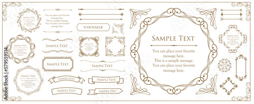 エレガントなフレーム。デザインテンプレート。ゴージャスな額のセット。