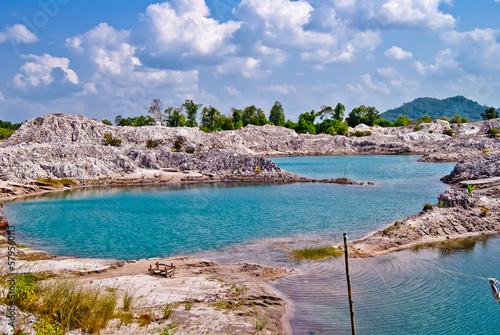 beautiful view of Kaolin Lake, Belitung Island, Indonesia