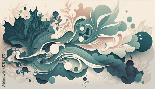 Soothing organic shapes in tranquil hues. AI generative. © Jardel Bassi