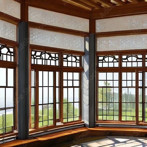 a sunroom with walls of windows3  Generative AI