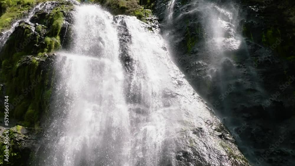 Waterfall in the tropical mountain jungle. Slow motion. Balea Falls in the jungle. Negros, Philippines. Waterfall in the tropical mountain jungle. Slow motion. Balea Falls in the jungle. Negros, Philippines.