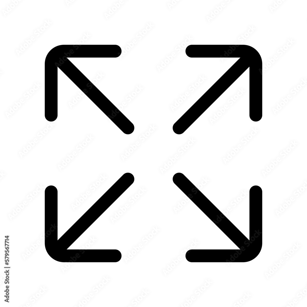 Editable vector enter full screen icon. Black, line style, transparent white background. Part of a big icon set family. Perfect for web and app interfaces, presentations, infographics, etc Editable vector enter full screen icon. Black, line style, transparent white background. Part of a big icon set family. Perfect for web and app interfaces, presentations, infographics, etc