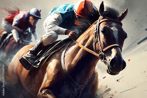 horse racing illustration 