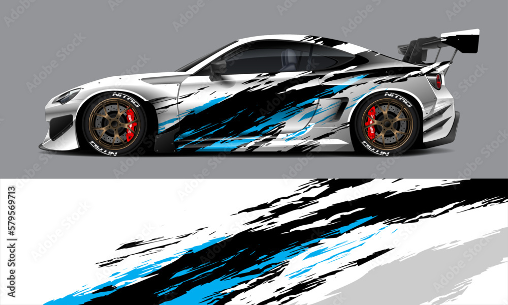 car livery design vector. Graphic abstract stripe racing background designs for wrap car livery design vector. Graphic abstract stripe racing background designs for wrap