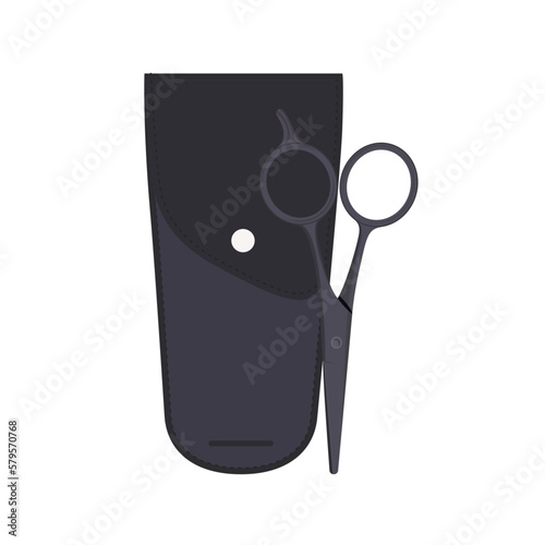 Beard Grooming Kit Facial Hair Cutting Scissors Bristle Brush Wooden Comb vector illustration