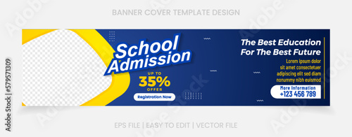 admission banner cover linked in template design