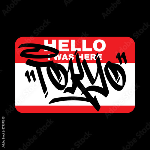Tokyo japan typography slogan streetwear y2k style logo vector icon illustration. Print, poster, fashion, tshirt, sticker